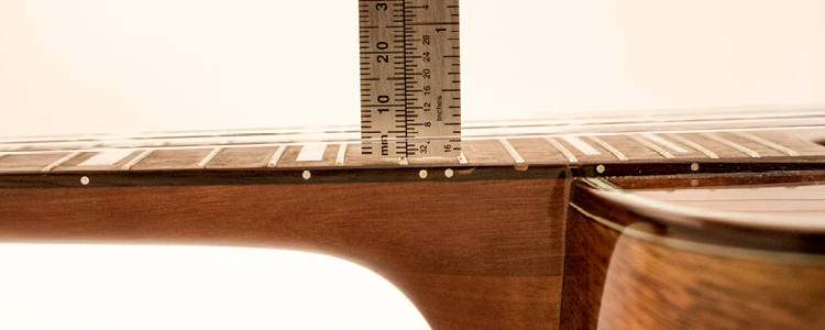 measuring string height on a ukulele